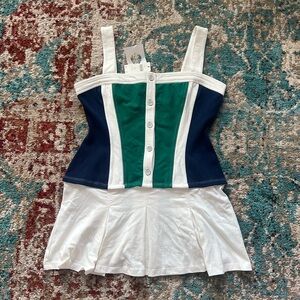 Anthropologie Petite Pleated Mini Dress